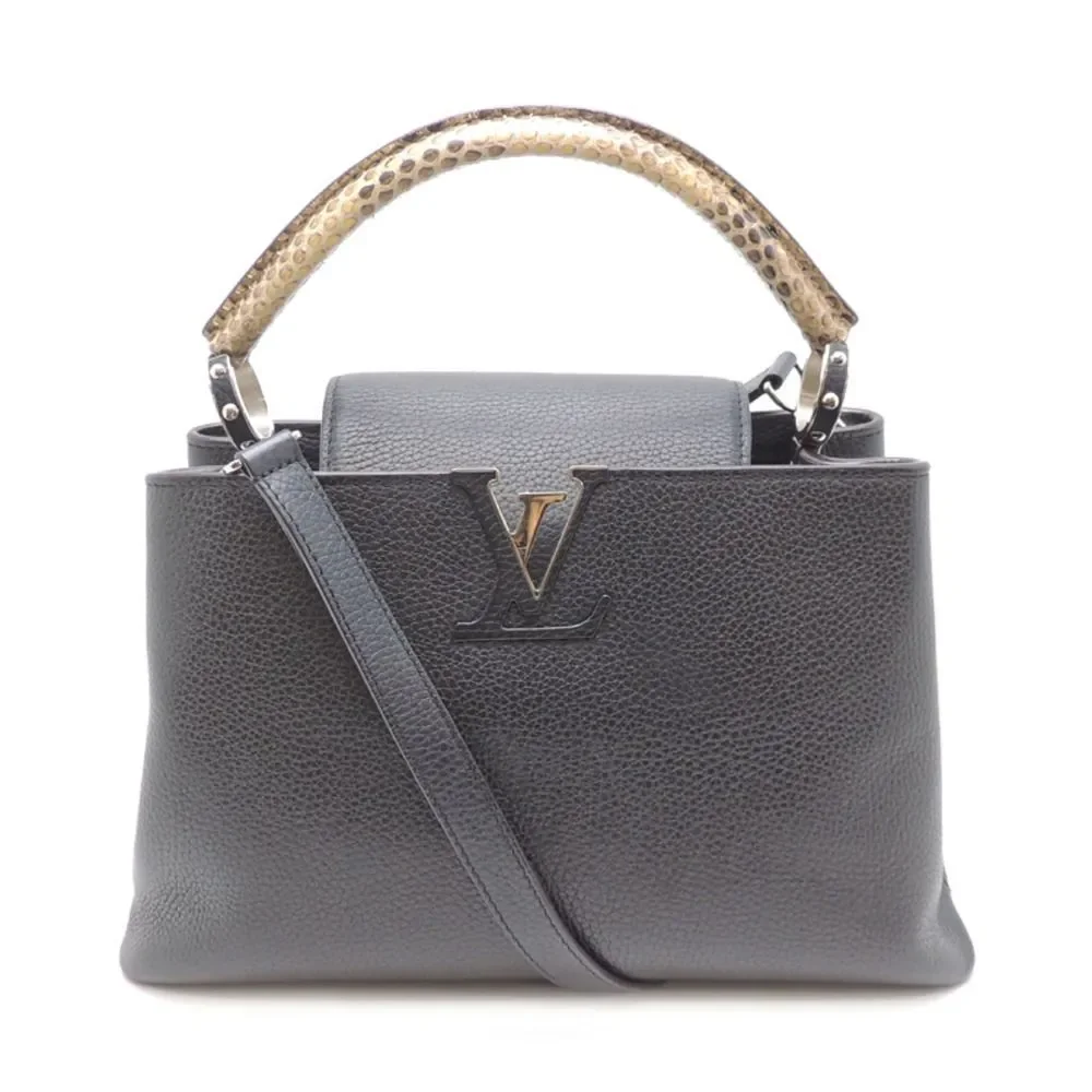 Louis Vuitton Taurillon Capucines MM Handbag Black